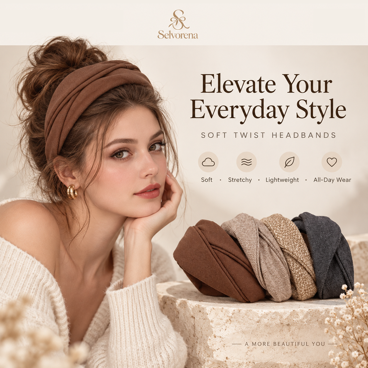 Selvorena™ Liora Soft Twist Headband