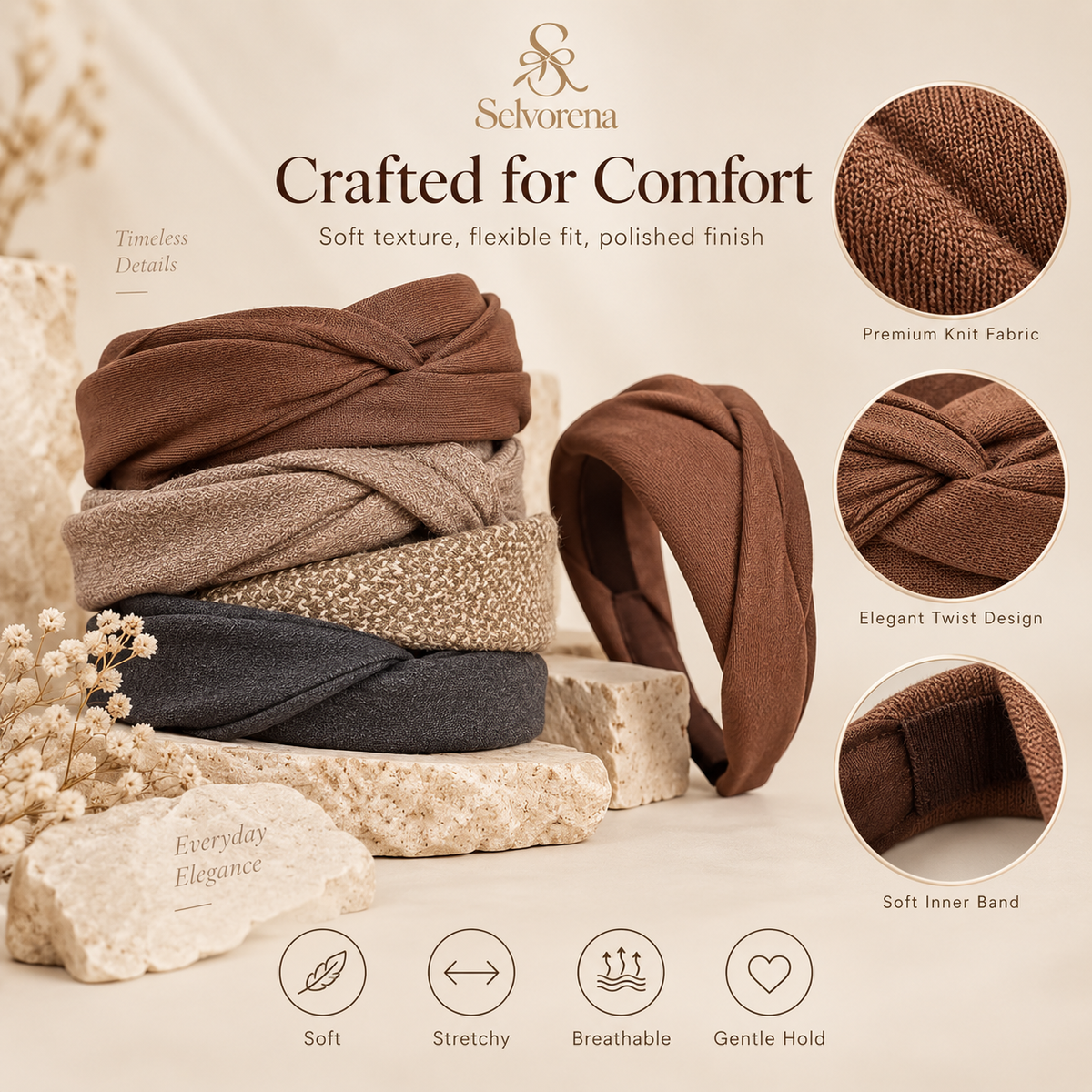 Selvorena™ Liora Soft Twist Headband