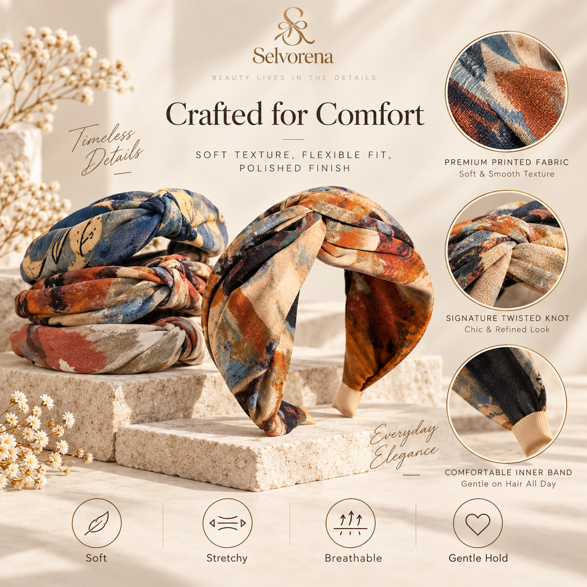 Selvorena™ Aurelia Printed Twist Headband