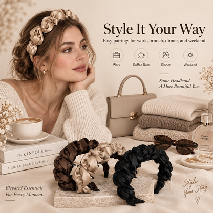 Selvorena™ Rosalie Satin Rosette Headband
