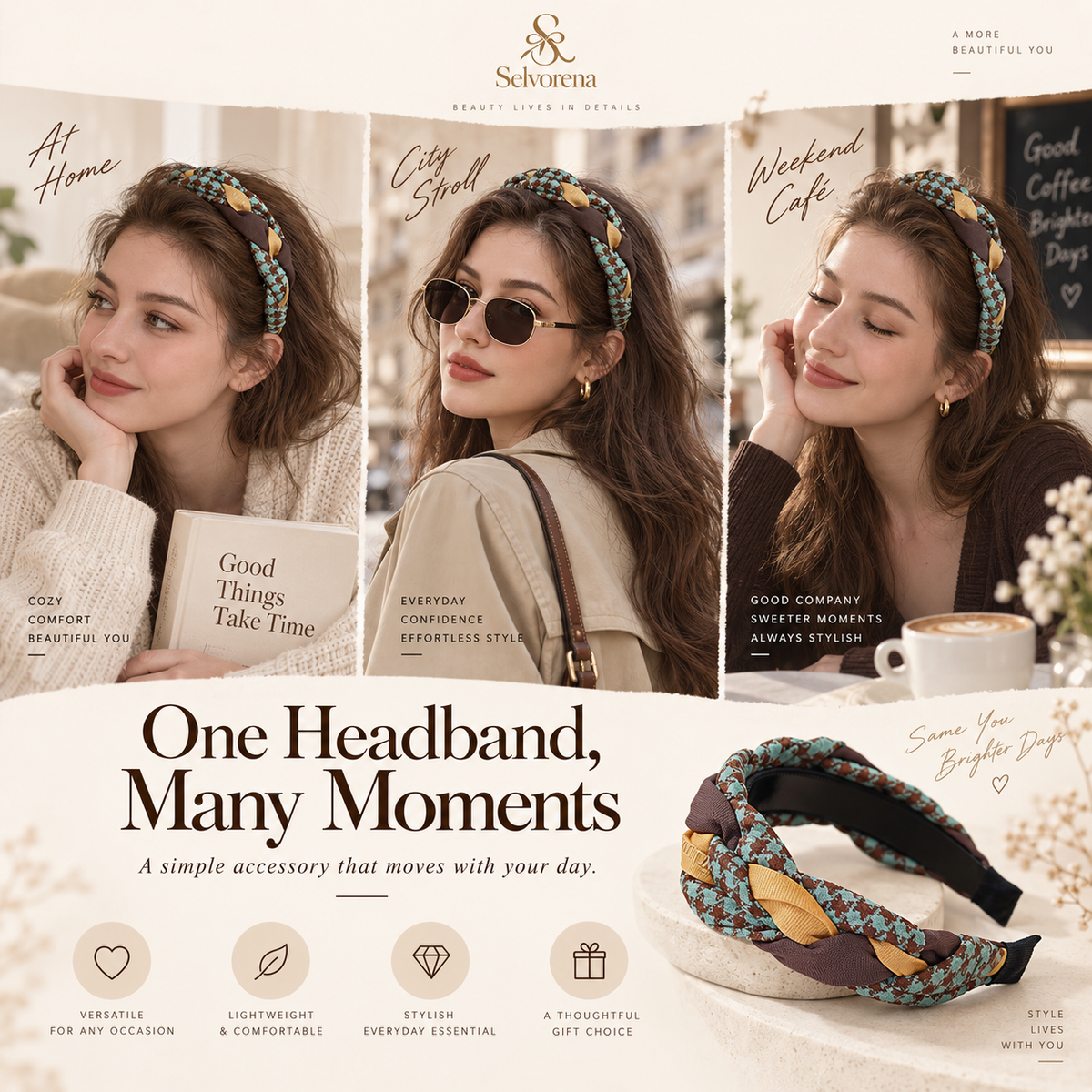 Selvorena™ Aurelia Braided Woven Headband