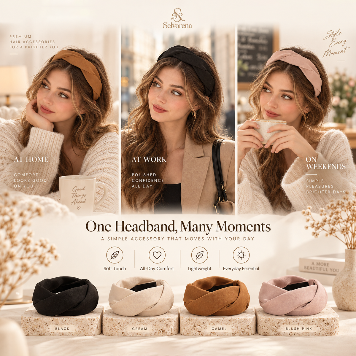 Selvorena™ Elara Twisted Knot Headband
