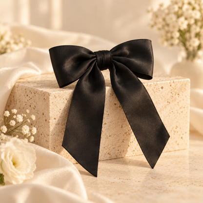 Selvorena™ Satin Bow Hair Clip — Elegant Ribbon Hair Accessory