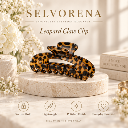 Selvorena™ Leopard Acetate Hair Claw Clip