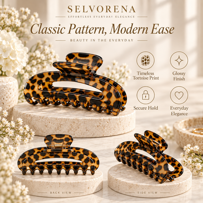 Selvorena™ Leopard Acetate Hair Claw Clip