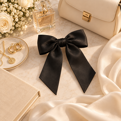 Selvorena™ Satin Bow Hair Clip — Elegant Ribbon Hair Accessory